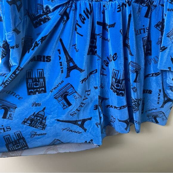 BALENCIAGA Paris print velvet Wrap-Effect Stretch-Velvet Playsuit Romper Size 36 - Picture 11 of 16